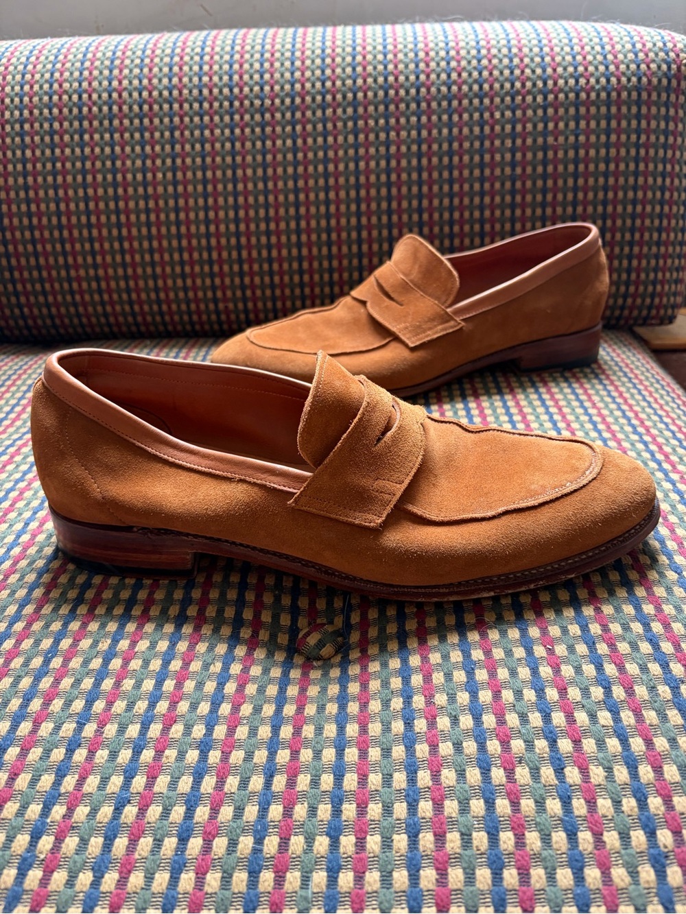 Meermin Goodyear Welted Tan Suede Penny Loafers